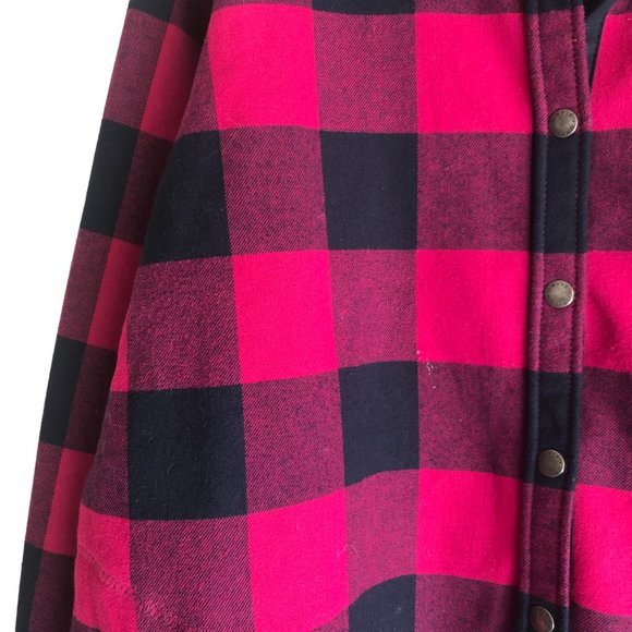 Orvis Women's Flannel Shirt Jacket Fleece Lined XXL 2XL Plaid Pink 100% Cotton - Picture 10 of 13